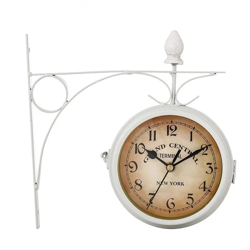 Retro Double-Sided Outdoor Wall Clock