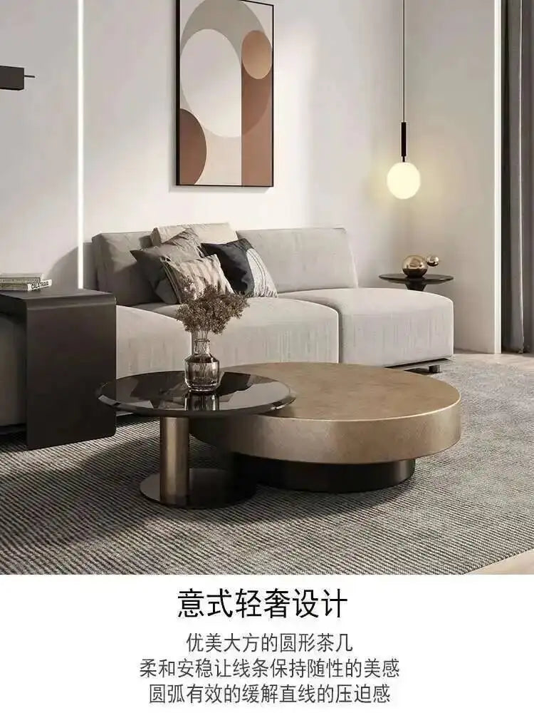 Luxury Round Stainless Steel Coffee Table