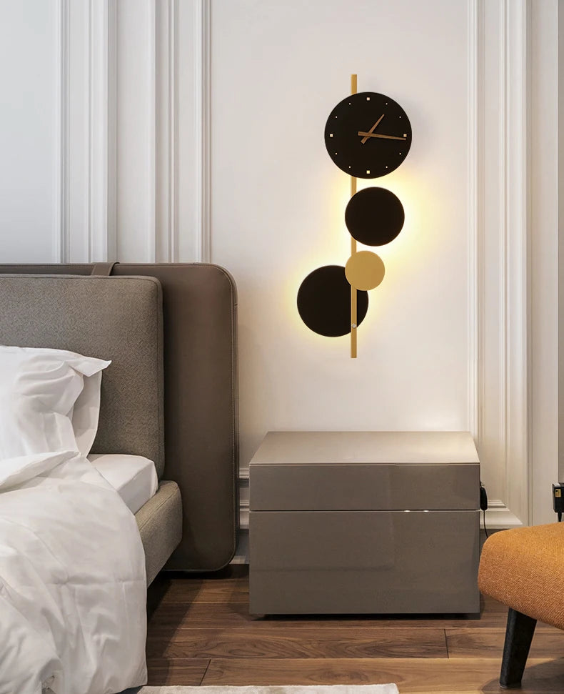 Nordic LED Clock Wall Light