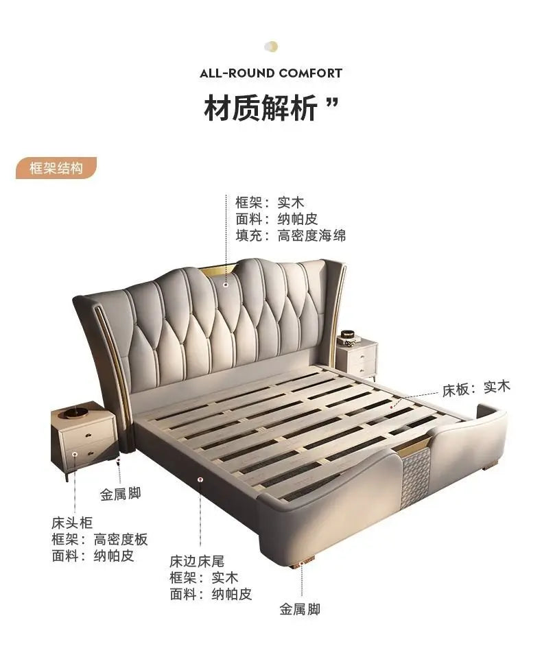Italian Leather Luxury Bed