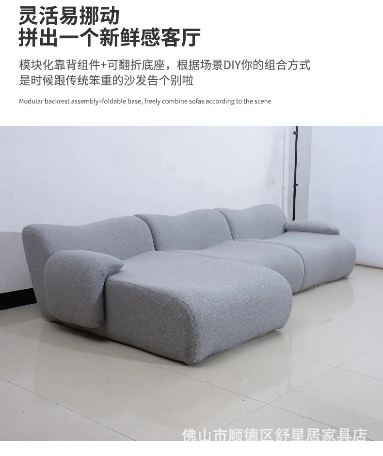L-Shaped Corduroy Living Room Sofa