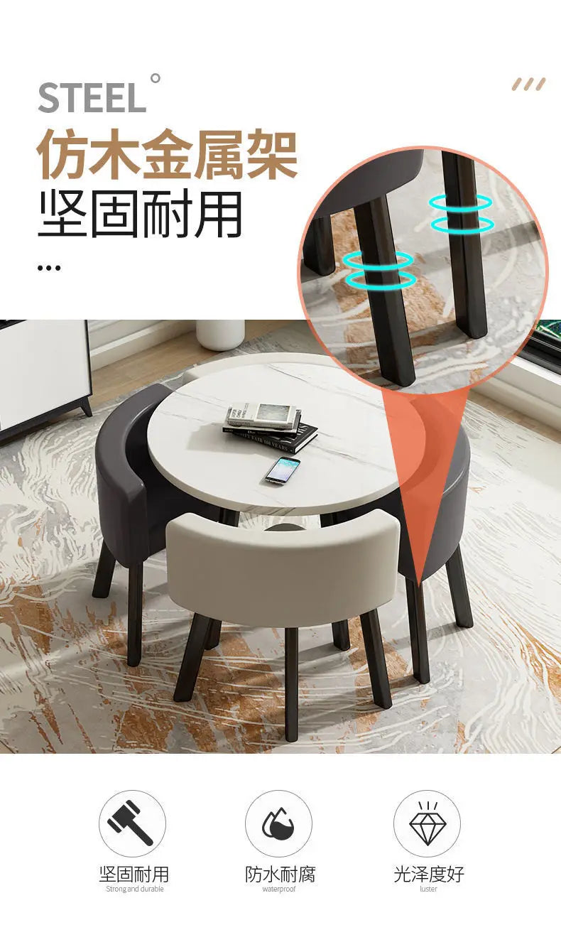 Round Dining Table with 4 Chairs