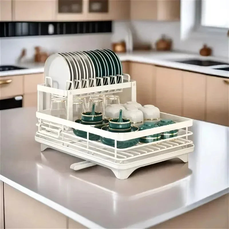 Dish Drying Rack with Drainboard