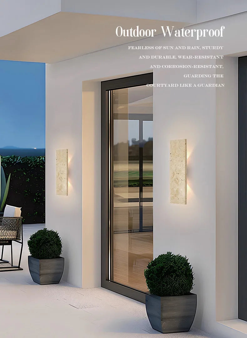 Outdoor Yellow Cave Stone Wall Light