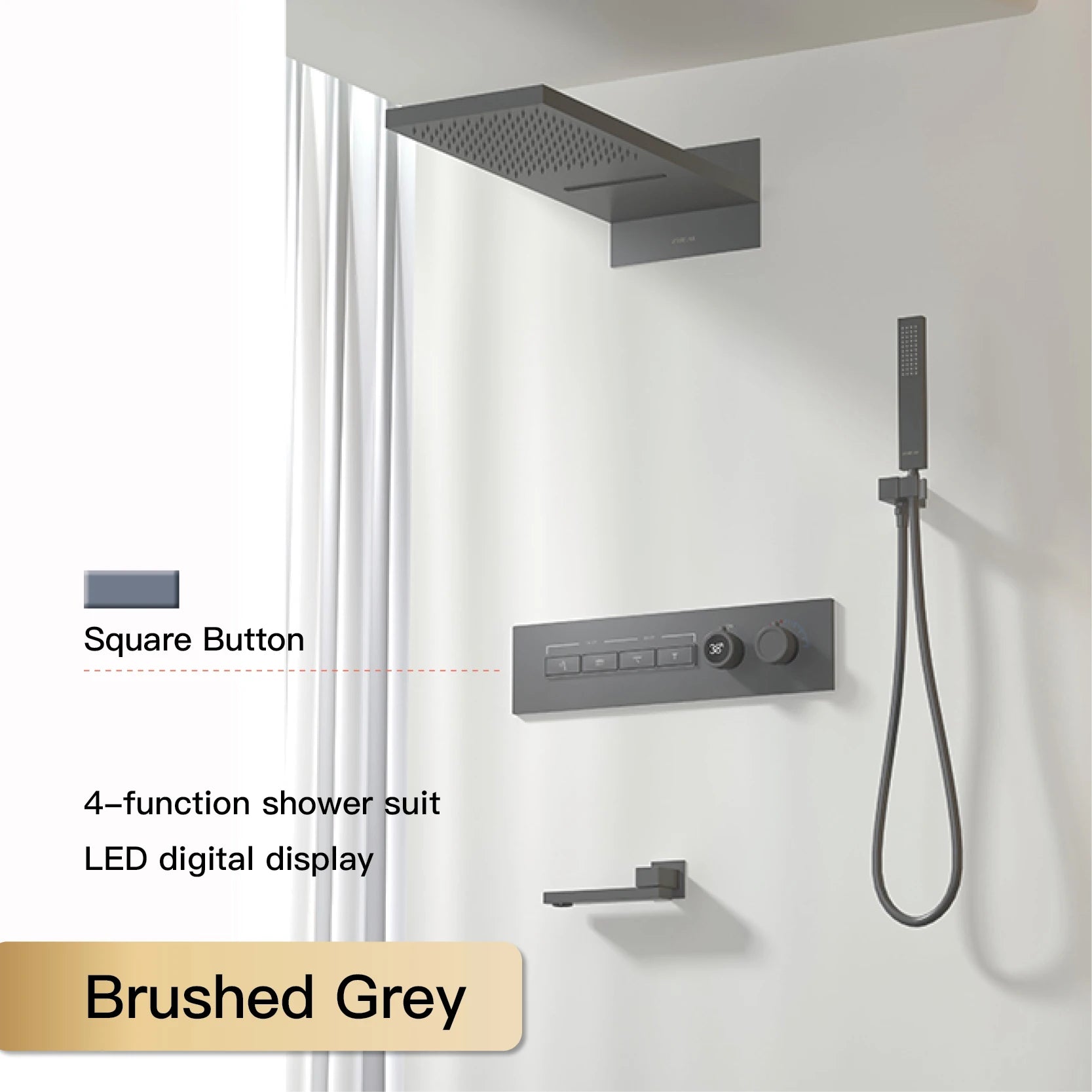 Luxury Black Brass Shower System