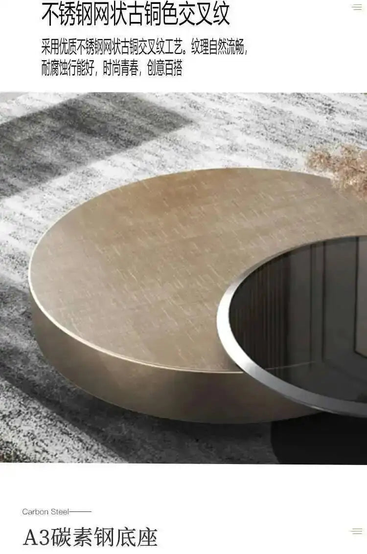 Luxury Round Stainless Steel Coffee Table
