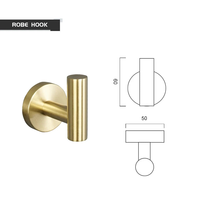 Brushed Gold Bathroom Hardware Set
