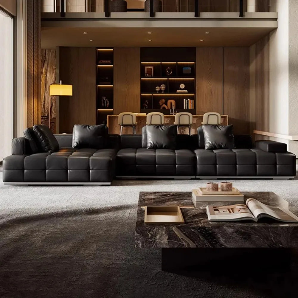 Minimalist Leather Sectional Sofa