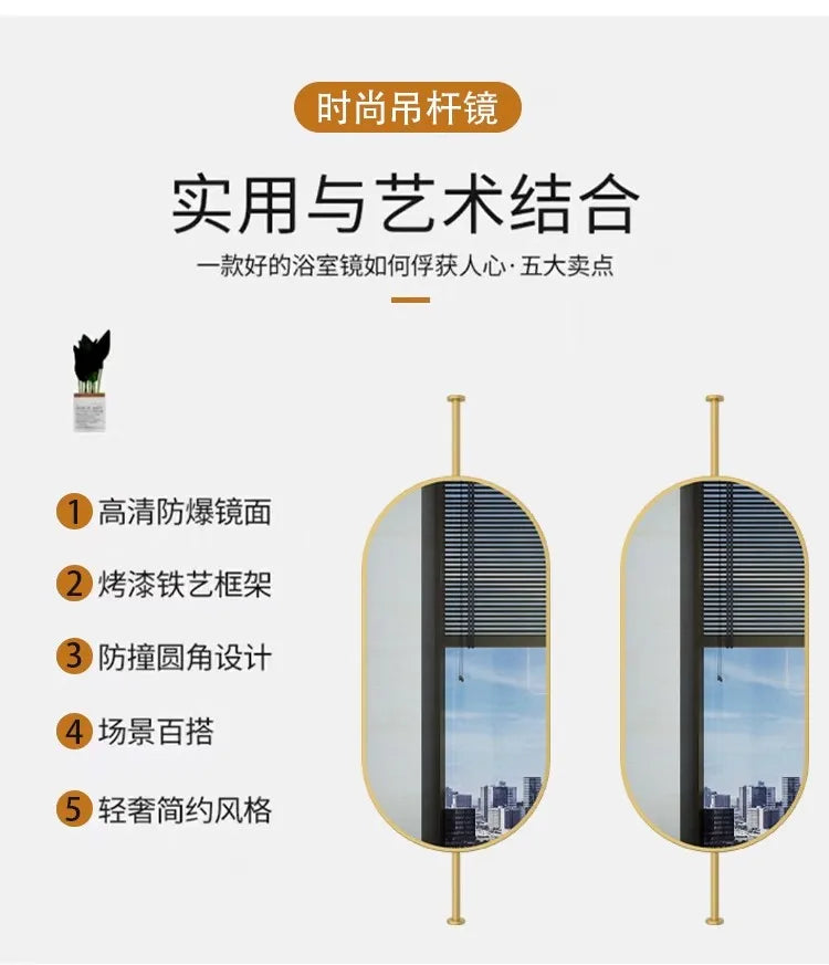 Oval Hanging LED Vanity Mirror