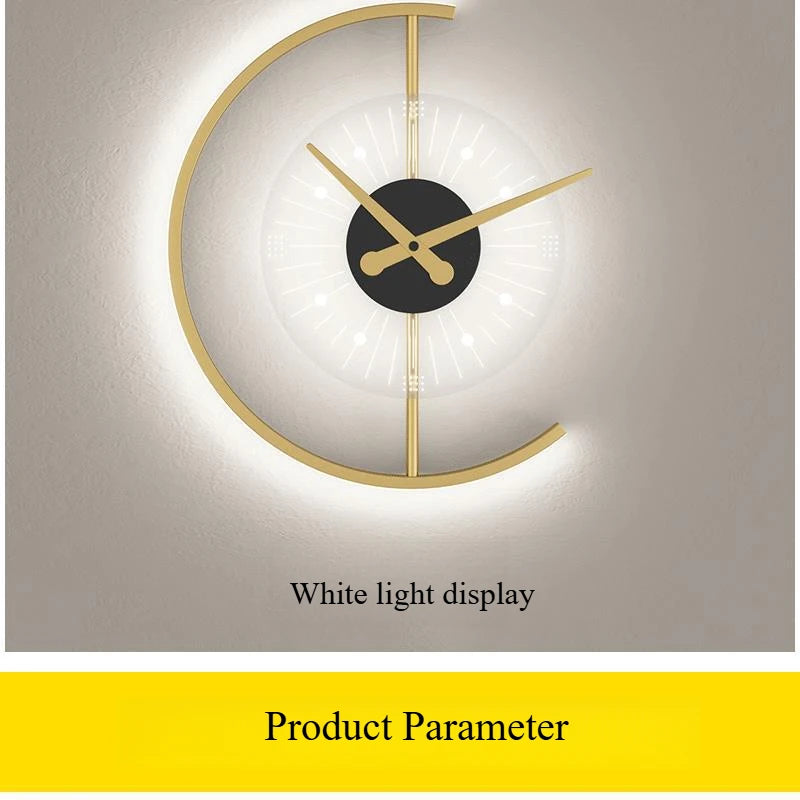 SANDYHA Nordic Clock Wall Lamp