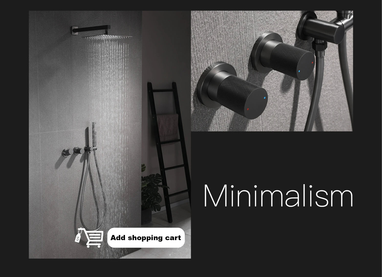 Luxury Black Brass Shower System