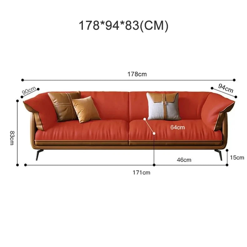 Modern Minimalist Leather Sofa