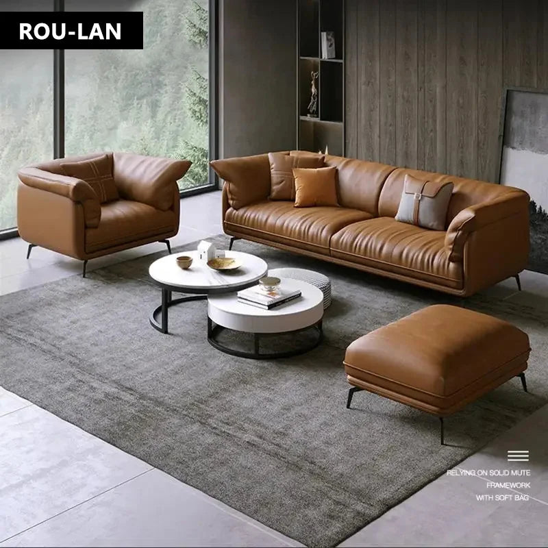 Modern Minimalist Leather Sofa