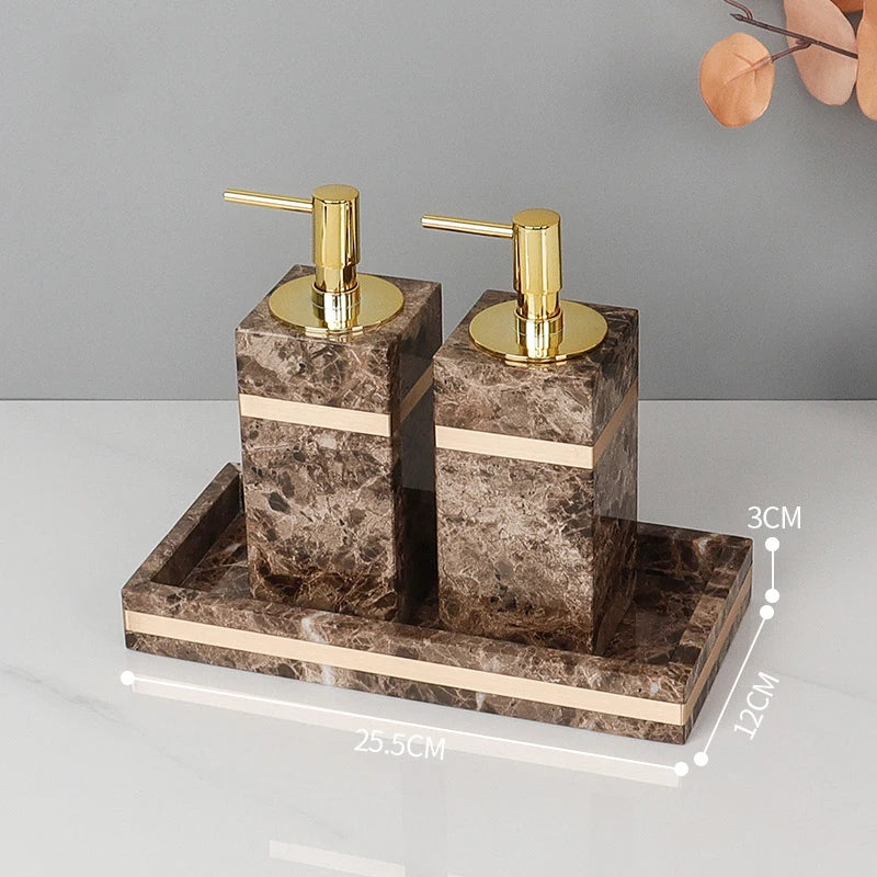 Emperador Dark Marble Bathroom Set