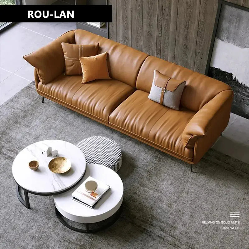 Modern Minimalist Leather Sofa