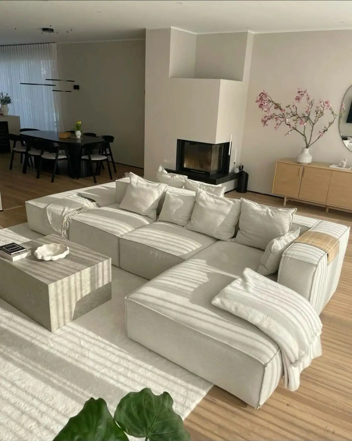 Minimalist Leather Sectional Sofa