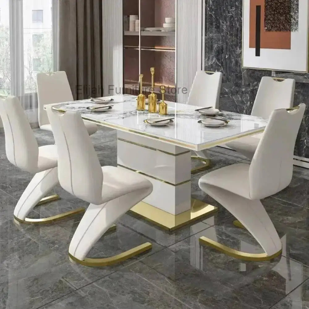 Marble Square Dining Table Set