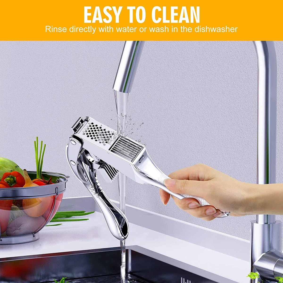 2-in-1 Stainless Steel Garlic Press