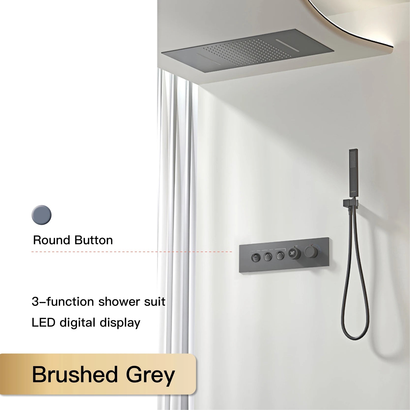 Luxury Black Brass Shower System