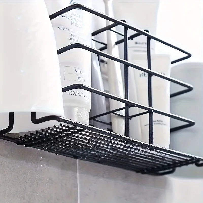 Drill-Free Iron Toothbrush Holder with Cup Rack