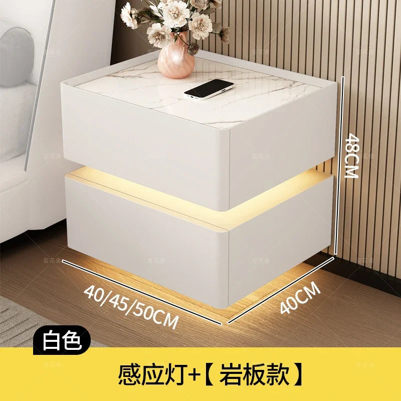 White Bedside Cabinet with Drawer