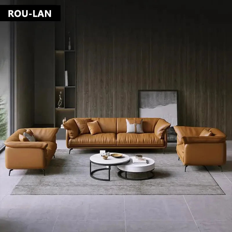 Modern Minimalist Leather Sofa
