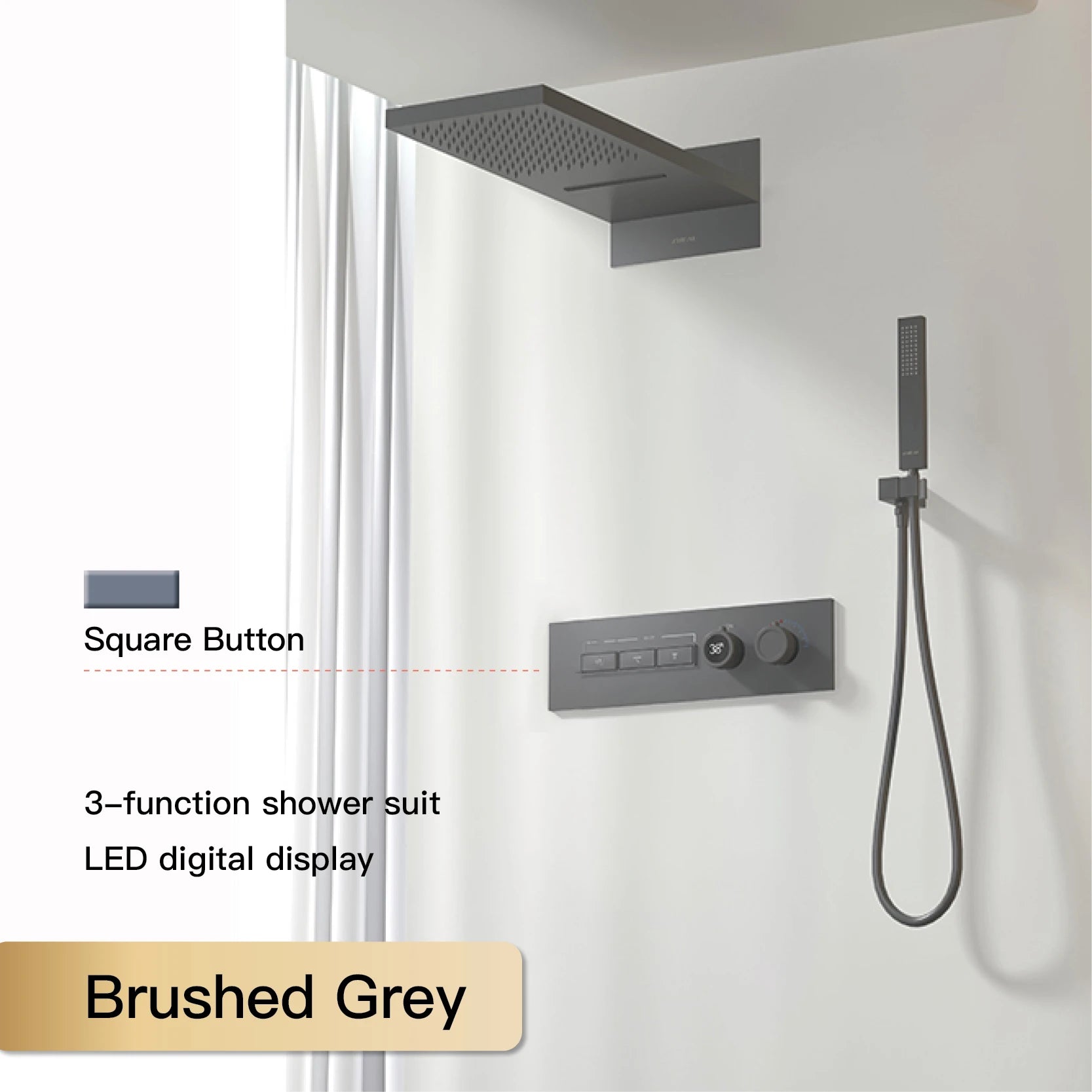 Luxury Black Brass Shower System