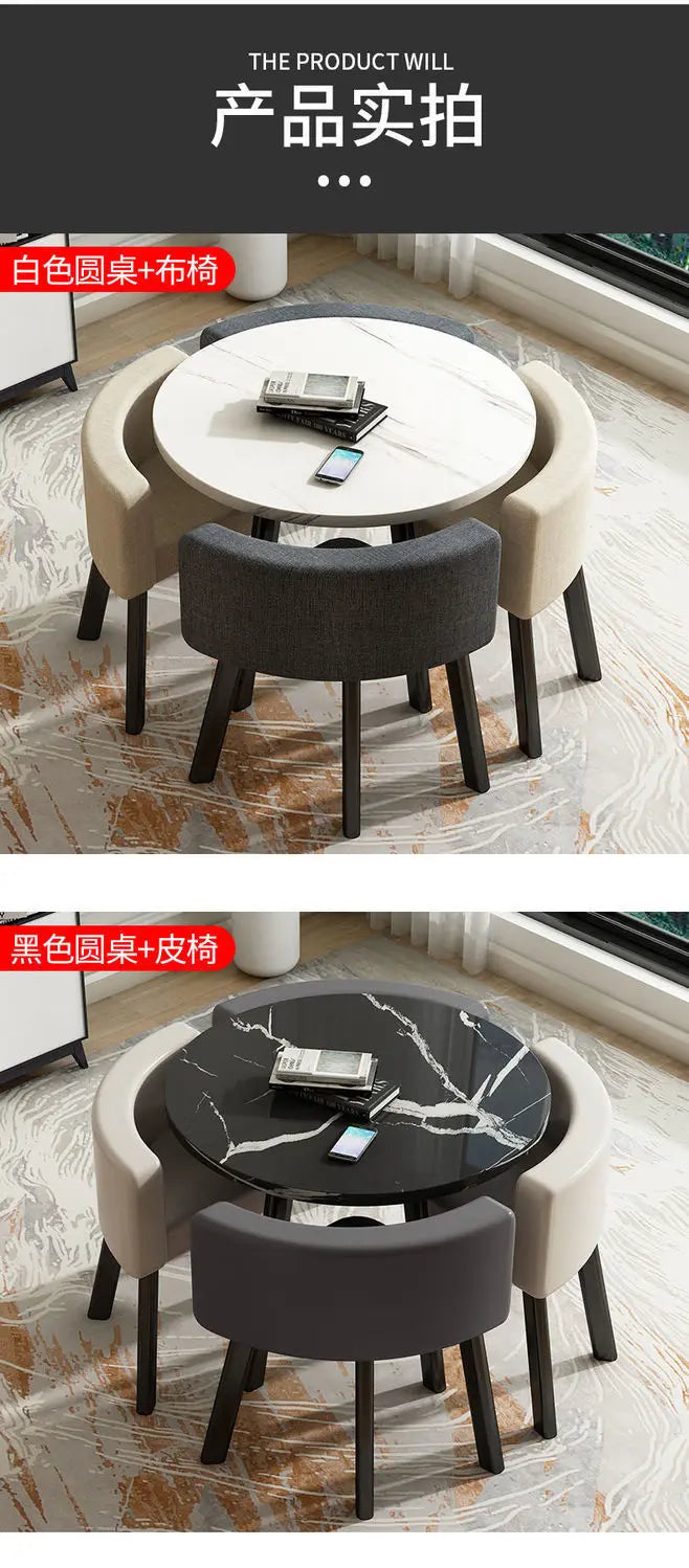 Round Dining Table with 4 Chairs
