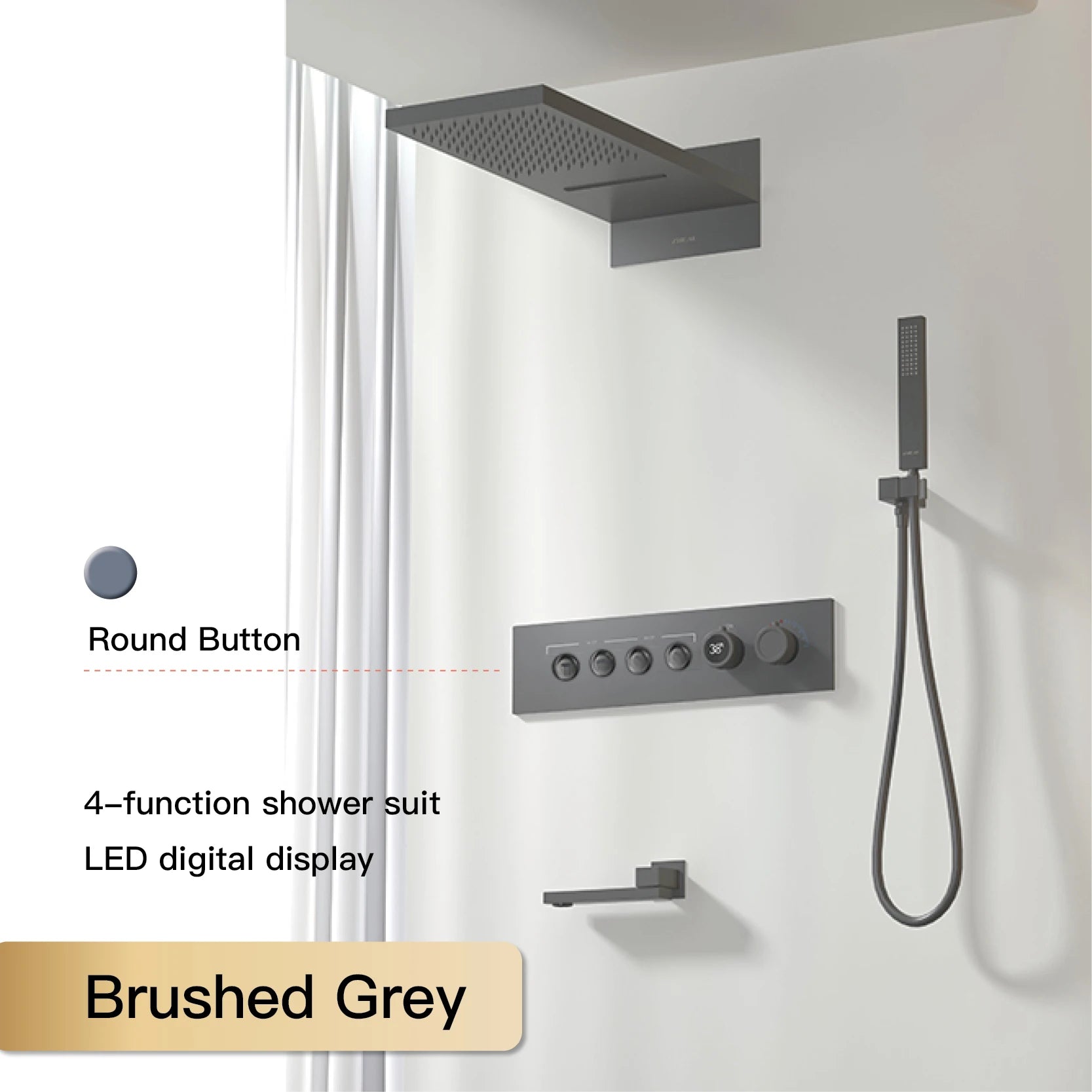 Luxury Black Brass Shower System