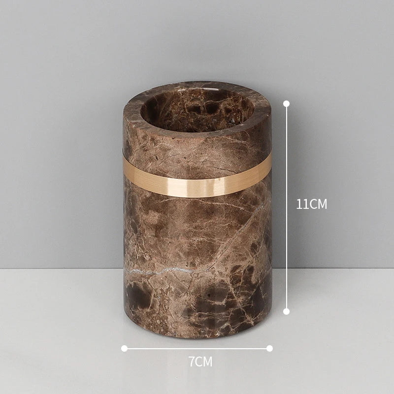 Emperador Dark Marble Bathroom Set