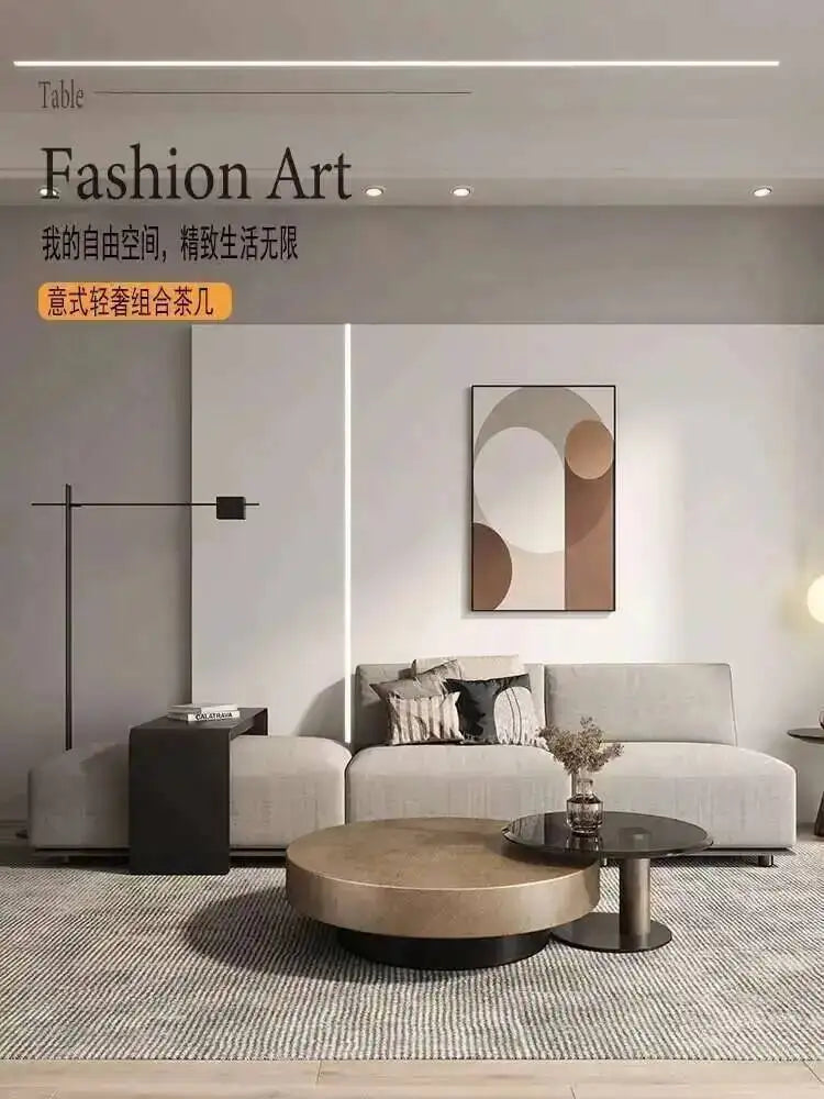 Luxury Round Stainless Steel Coffee Table