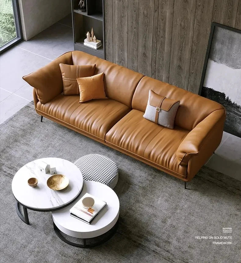 Modern Minimalist Leather Sofa