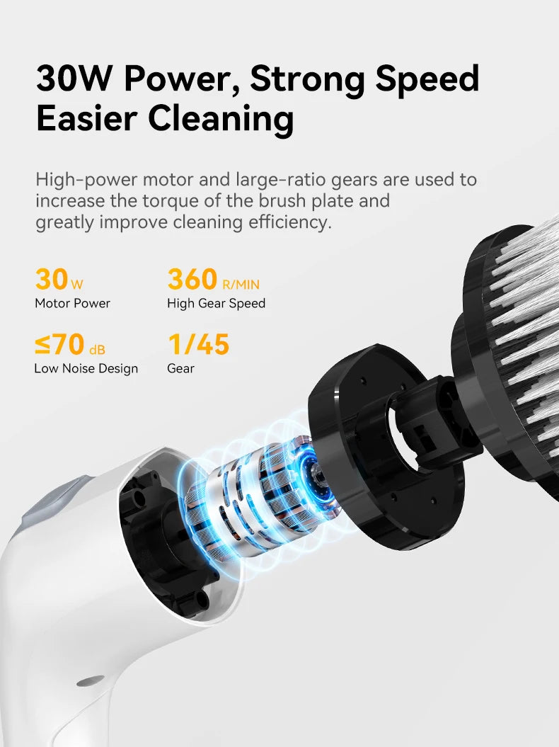 Electric Cleaning Brush – Handheld Cordless Spin Scrubber with 7 Heads