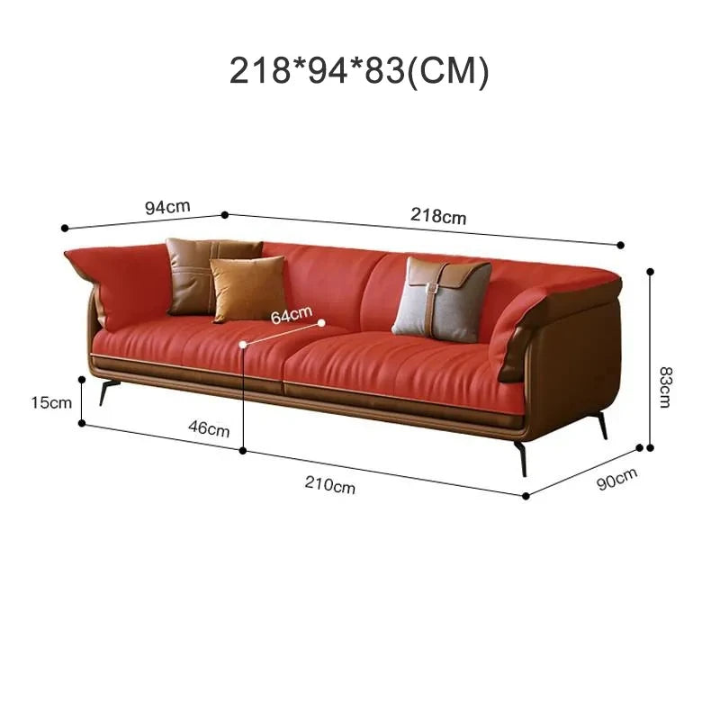 Modern Minimalist Leather Sofa