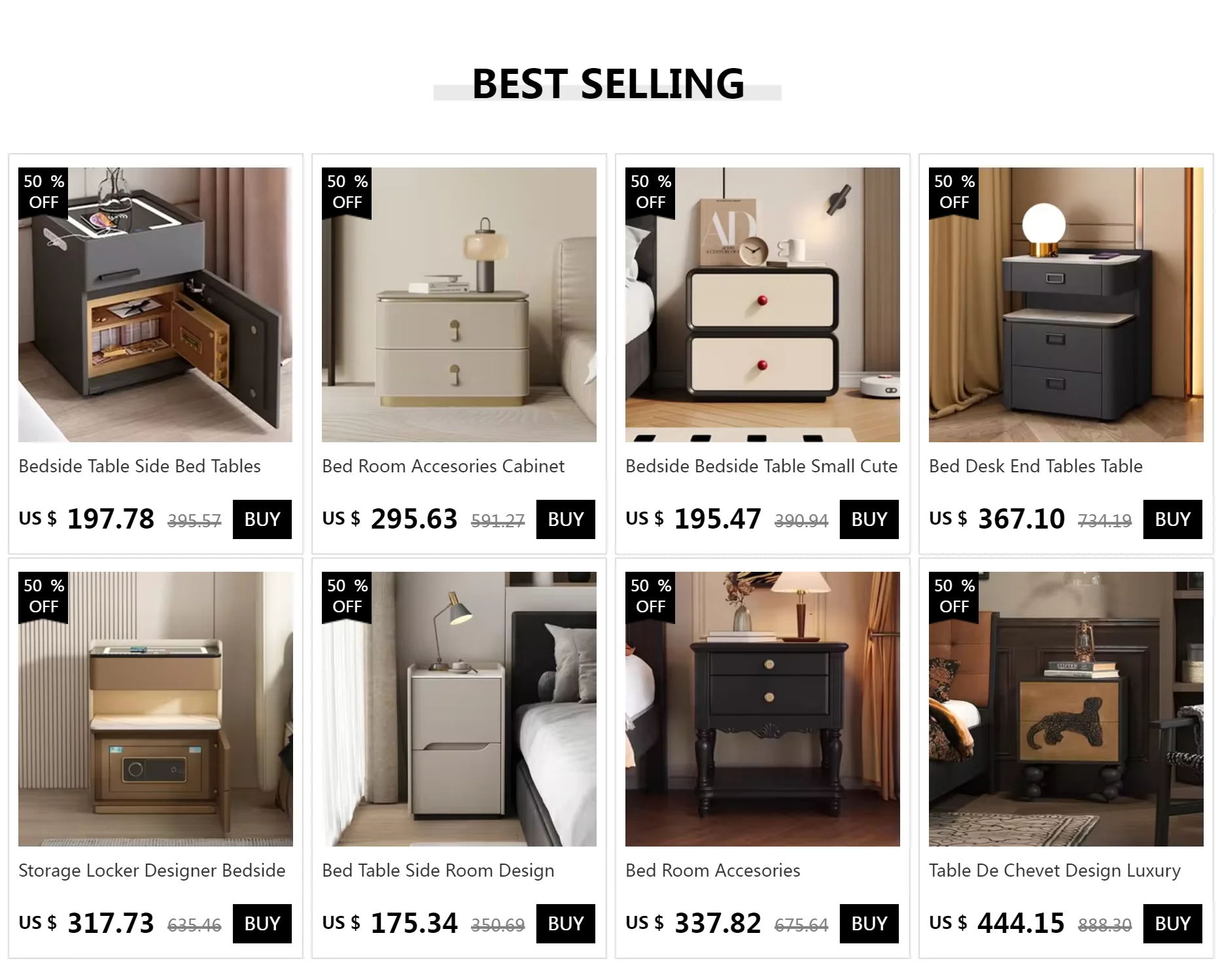 White Bedside Cabinet with Drawer