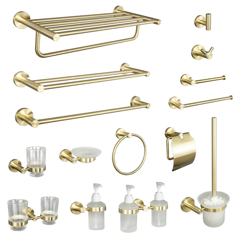 Brushed Gold Bathroom Hardware Set