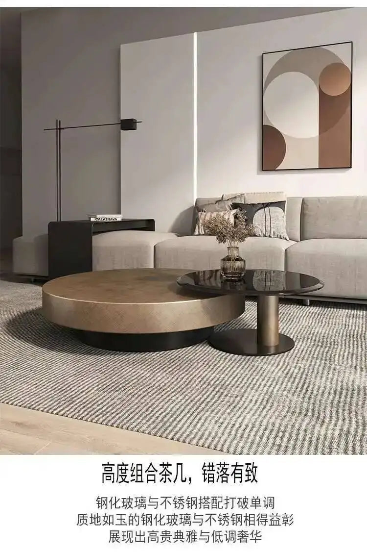 Luxury Round Stainless Steel Coffee Table
