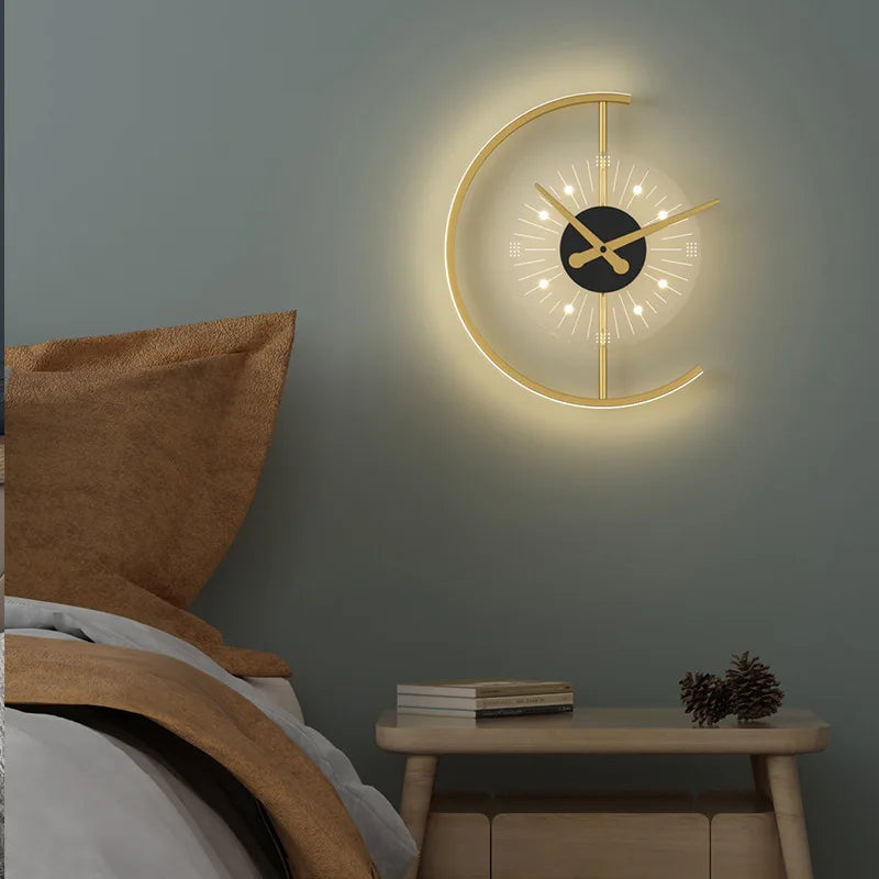 SANDYHA Nordic Clock Wall Lamp