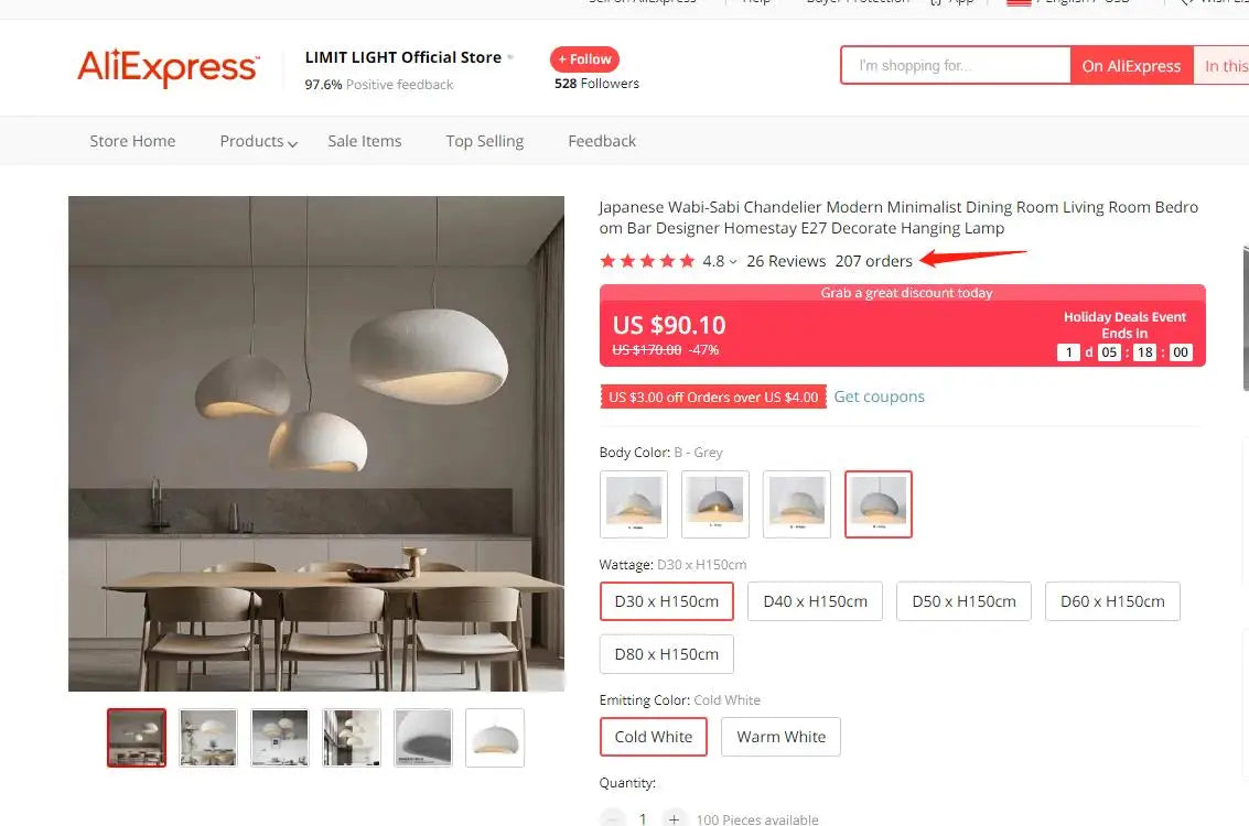 Nordic Wabi Sabi Pendant Lamp
