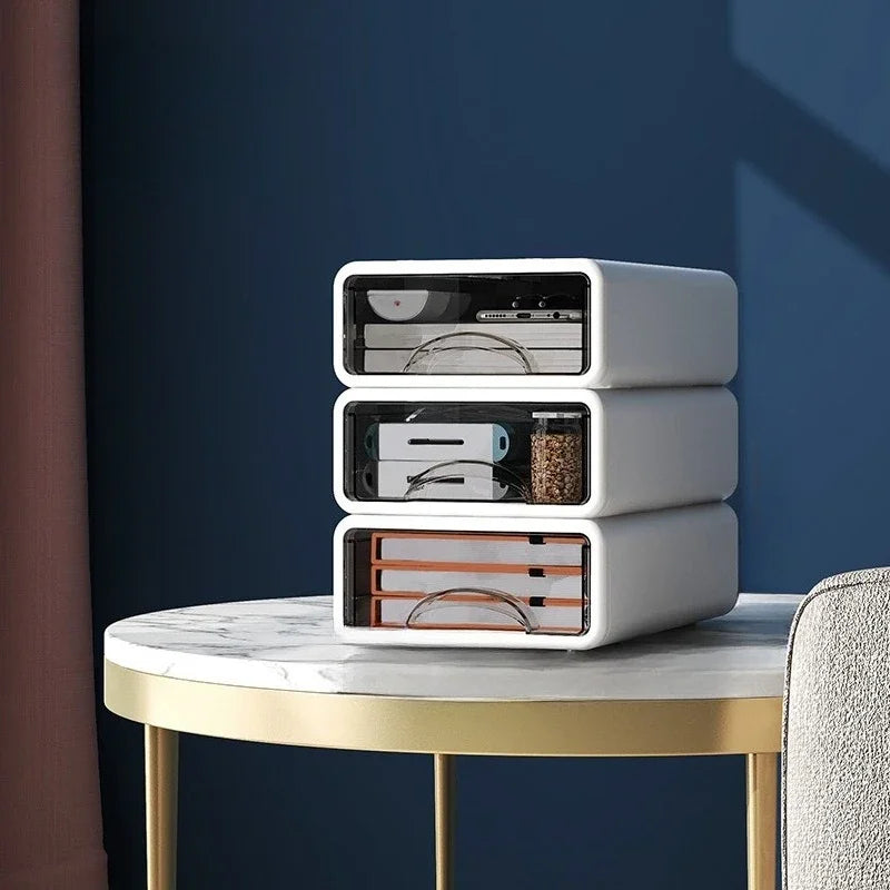 Plastic Desktop Organizer Storage Box with Drawer