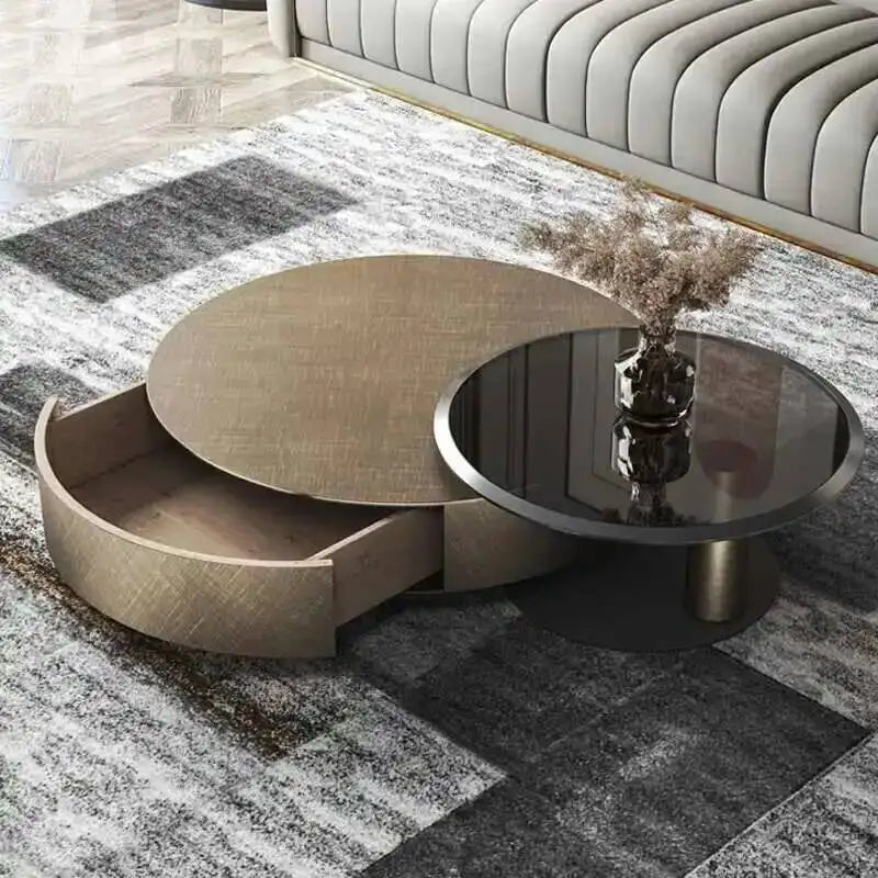 Luxury Round Stainless Steel Coffee Table