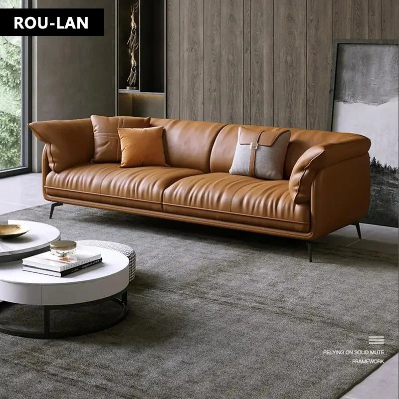 Modern Minimalist Leather Sofa