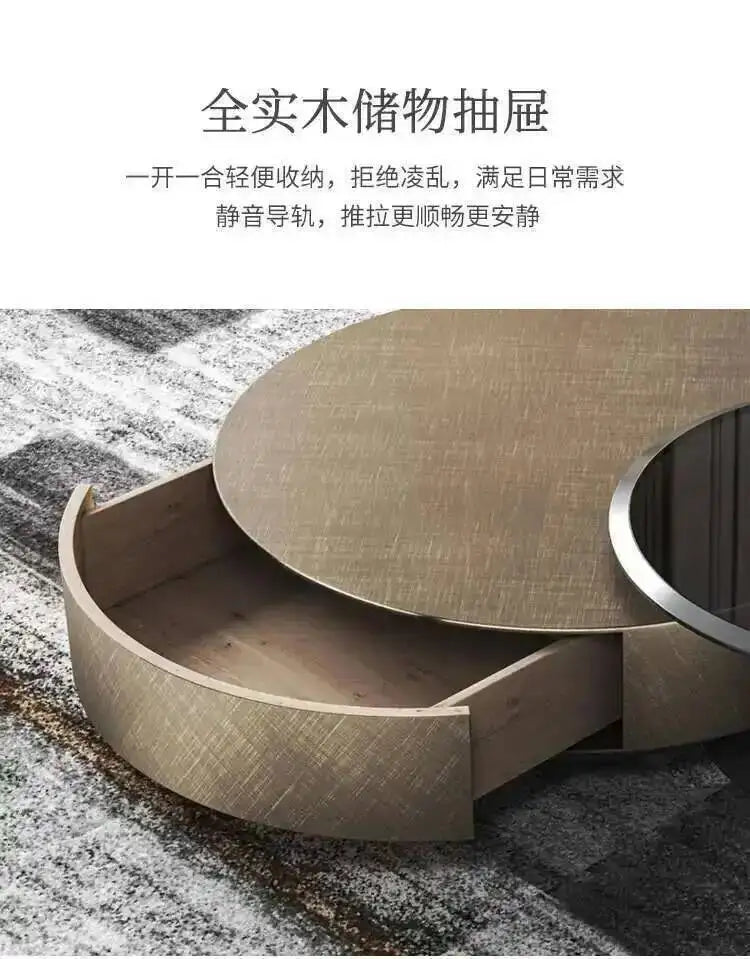 Luxury Round Stainless Steel Coffee Table