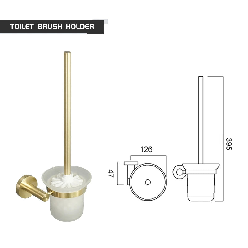 Brushed Gold Bathroom Hardware Set