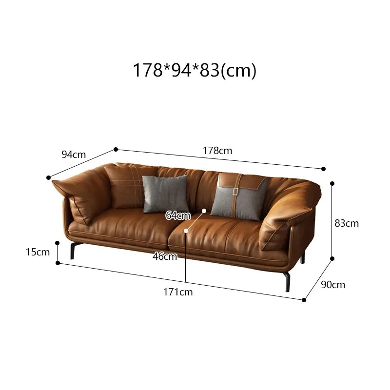 Modern Minimalist Leather Sofa