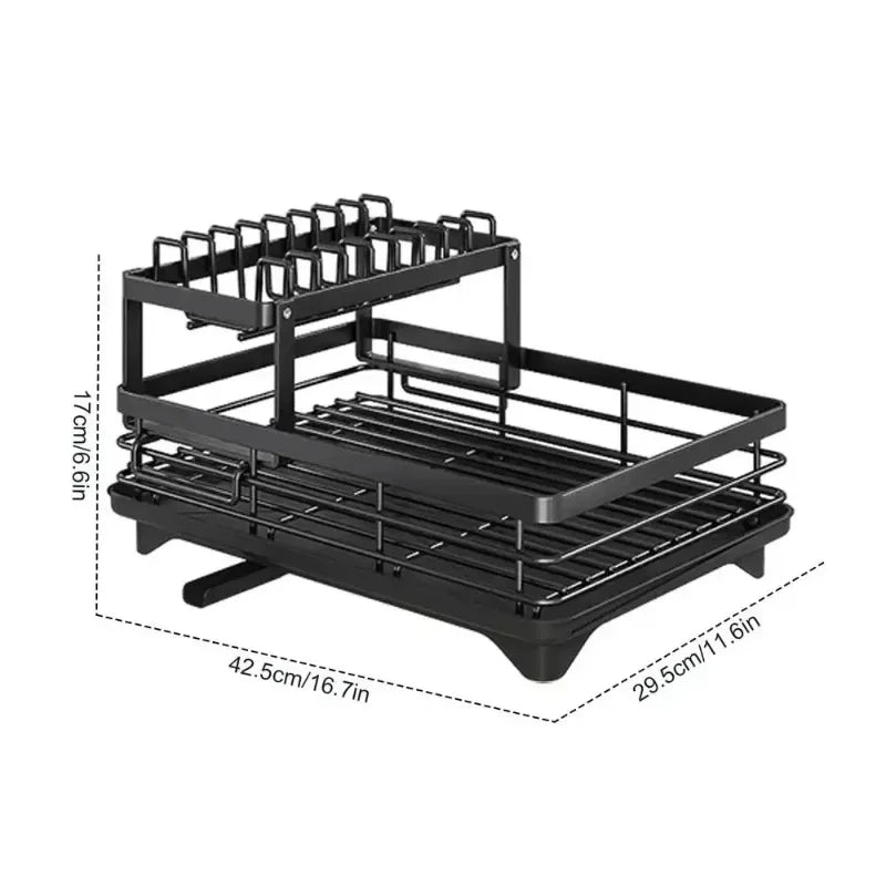 Dish Drying Rack with Drainboard