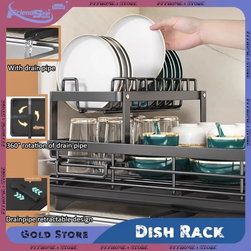 Dish Drying Rack with Drainboard