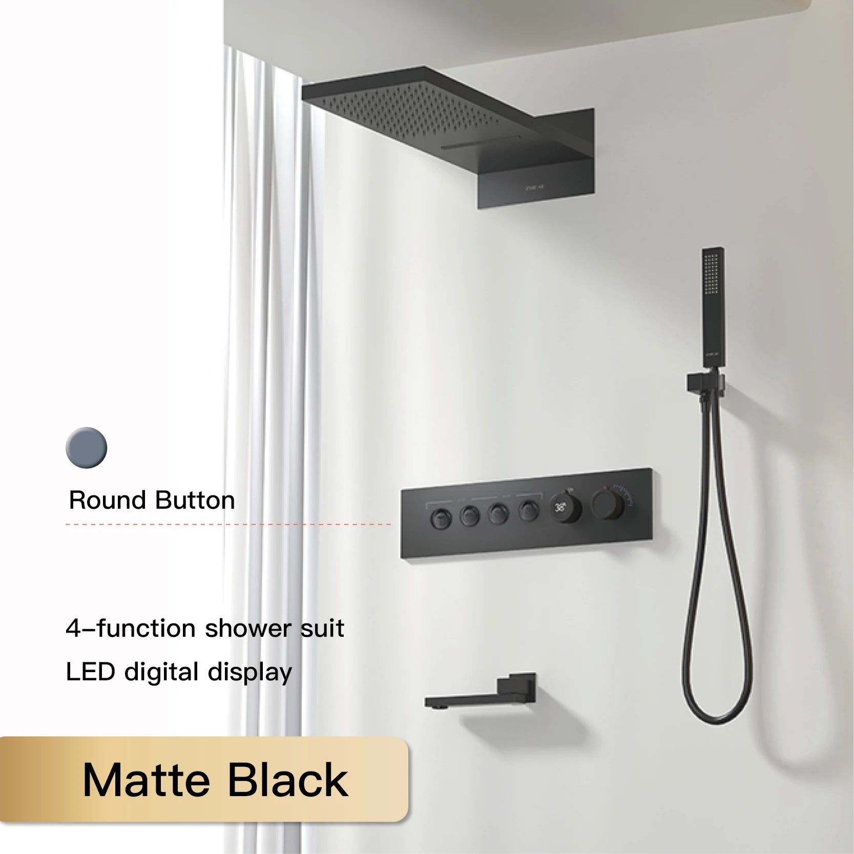Luxury Black Brass Shower System