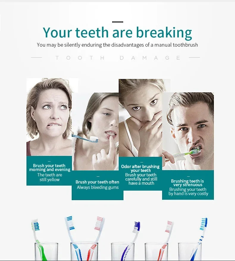 Smart Sonic Electric Toothbrush – Waterproof & Portable