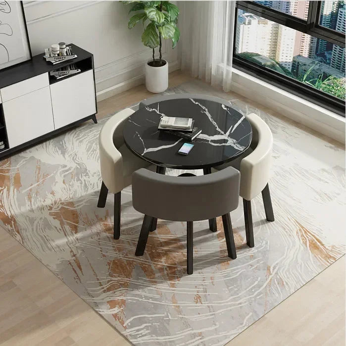 Round Dining Table with 4 Chairs
